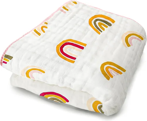 Miniatura 16 de ZPECC Manta de muselina para bebé más gruesa, 30x40 de algodón orgánico para recién nacido, colcha hipoalergénica para bebé, elementos esenciales