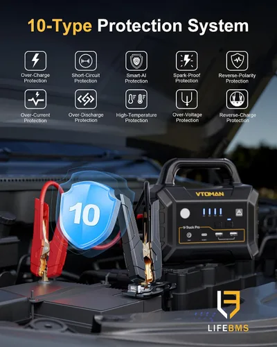 Miniatura 14 de VTOMAN V-Truck Pro 8000A Arrancador de Batería de Coche con Carga Rápida de 65W, Arrancador Portátil de 41600mAh para Todos los Motores de Gasolina