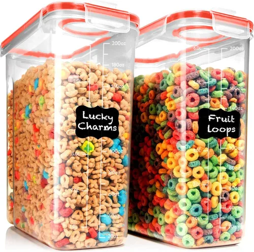 Miniatura 11 de Shazo Paquete de 2 (6.3L / 213OZ) Recipientes Herméticos EXTRA Grandes para Almacenamiento de Alimentos de Cereales para Almacenamiento de Alimentos