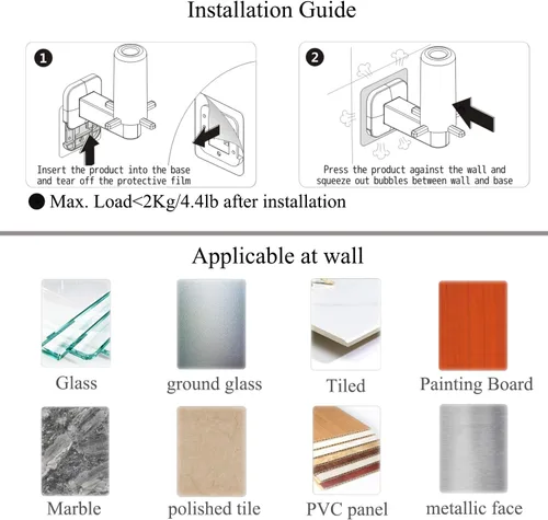Miniatura 7 de Soporte de papel higiénico autoadhesivo, soporte para toallas de papel, soporte para papel higiénico de baño, fácil instalación, sin taladrar Blanco