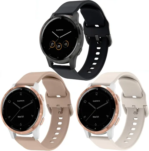 Miniatura 9 de ViCRiOR Paquete de 3 correas de reloj compatibles con Garmin Venu 4 1.614 in/Venu 3S/Venu 2S/Vivoactive 4S/Vivomove 3S, 0.71 pulgadas, silicona