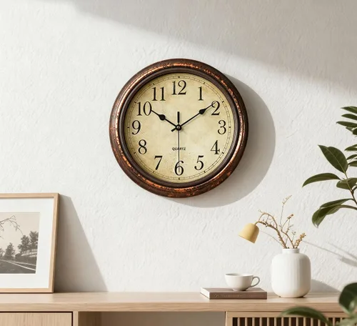 Miniatura 7 de Reloj de pared de 12 pulgadas, funciona con pilas, relojes silenciosos retro para sala de estar, cocina, oficina, escuela, aula, decoración