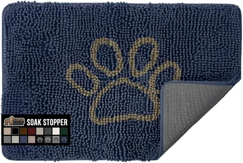 Miniatura 26 de GORILLA GRIP SOAKSTOPPER - Tapete para puerta de perro, 30 x 20 pulgadas, lavable a máquina, absorbente, captura la humedad, barro, suciedad, Negro