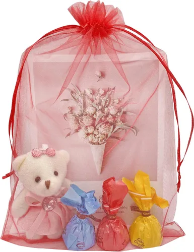 Miniatura 16 de Jexila 50 bolsas de regalo de organza negra transparente de 8 x 12 pulgadas, bolsas de malla grandes con cordón para joyería para bodas, fiestas