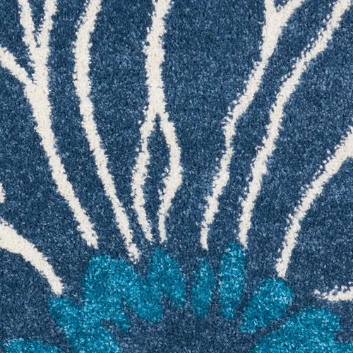 Miniatura 8 de Nourison Passion - Alfombra azul, de 6 pies, 7 pulgadas x 9 pies, 6 pulgadas, floral, campestre, fácil de limpiar, no desprende pelo