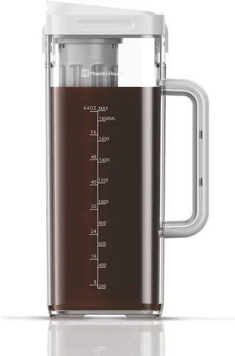 Miniatura 9 de Maestri House Cafetera Compacta para Café de Infusión Fría, Jarra de Tritan Ahorradora de Espacio de 40oz para Té Helado y Café, Filtro de 350