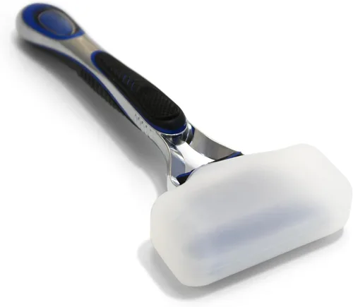 Coghlan's Silicone Razor Cover - Food-Grade Protector for Disposable & Cartridge Razors, Travel-Friendly, Dishwasher Safe, Compact Size 2-Pack (Blue