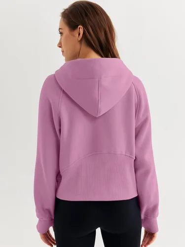 Miniatura 5 de WYNNQUE Sudaderas con capucha para mujer, sudaderas de gran tamaño, con cremallera de medio cuarto, manga larga, trajes de otoño, ropa de moda