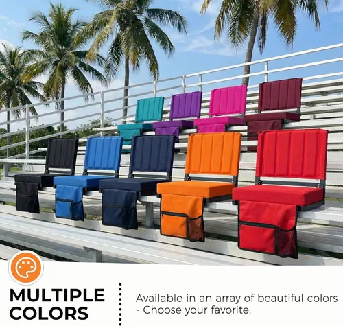 Miniatura 8 de SPORT BEATS Stadium Seats with Back Support Bleacher Chairs with Back and Cushion Thick Padded Bleacher Seats Includes Shoulder Strap