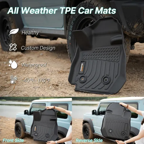 Miniatura 6 de Alfombrillas y forro de carga para Jeep Grand Cherokee L 2021-2025 (solo para 6 plazas sin consola central), alfombrillas de automóvil TPE para todo