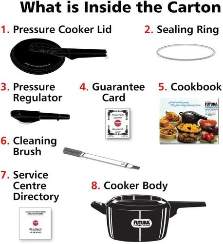 Miniatura 7 de Hawkins Futura - Olla a presión de 5 litros, olla a presión con tapa interior anodizada dura, cocina de inducción, olla de sartén, color negro