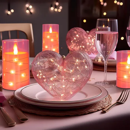 Miniatura 3 de Aignis Velas Parpadeantes sin Llama Operadas con Batería Velas LED con Control Remoto y Temporizador para Decoración de Rosa (Cherry Blossom Pink)