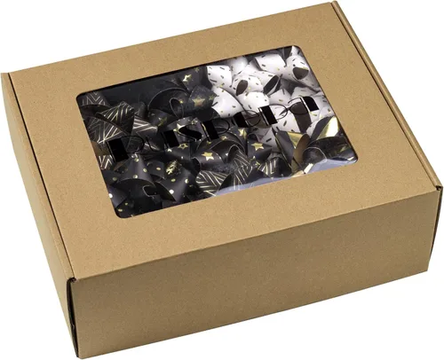 Miniatura 5 de RUSPEPA Surtido de lazos de regalo de papel de doble cara, diseño negro y dorado para Navidad, vacaciones, cumpleaños, bodas, baby shower, total