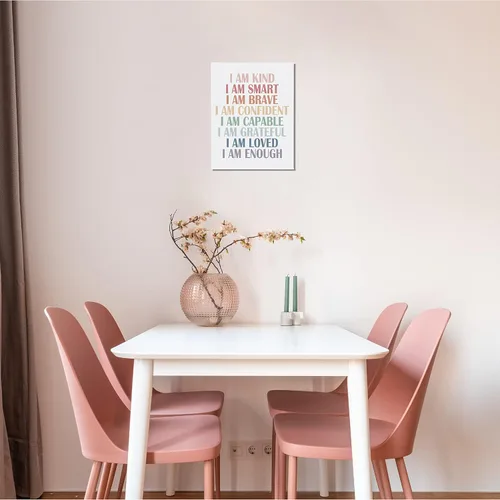 Miniatura 3 de BIWSHA Decoración de aula I Am Kind I Am Smart I Am Brave Affirmations - Lienzo decorativo de pared para dormitorio, sala de lectura, guardería