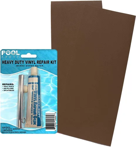 Miniatura 24 de Paquete de 2 parches de reparación de vinilo azul polvo resistente de 4 x 10 para botes inflables y piscinas Azul polvoriento