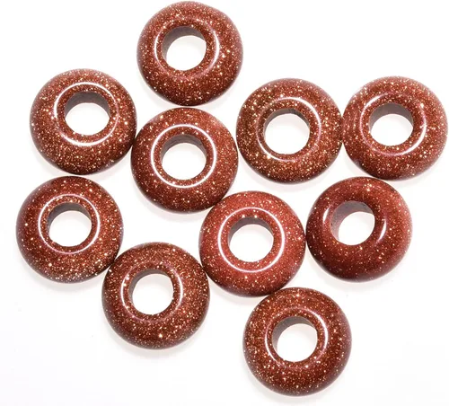 Miniatura 26 de Cuentas de piedra natural de agujero grande (0.23 a 0.236 pulgadas) pulidas Rondelle cuentas de piedras preciosas europeas para pulseras de dijes