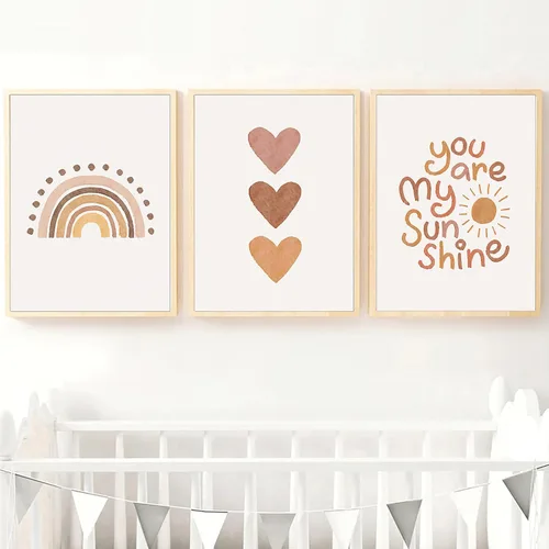 Miniatura 6 de Juego de 3 lienzos de arte de pared de lazo rosa de cerezo rosa para decoración de pared femenina, lazos de acuarela, decoración de pared