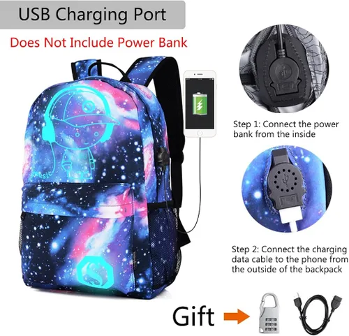 Miniatura 3 de Lmeison Mochila para adolescentes mochila de anime casual para viajes Portátil