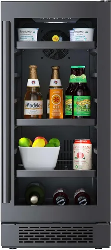 Avallon ABR151BLSS Centro de bebidas de 15 pulgadas de ancho para 86 latas con iluminación LED
