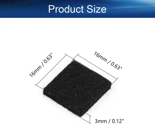 Miniatura 2 de 48 almohadillas de fieltro para muebles, almohadillas cuadradas de 0.63 pulgadas, protectores de suelo autoadhesivos antiarañazos para pies