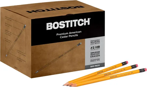 Miniatura 13 de Bostitch Office Premium #2 Lápices de madera de cedro americano, preafilados, grafito HB, paquete de 12