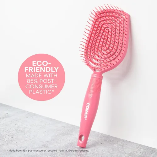 Miniatura 7 de Conair Cepillo desenredante para el cuidado del cuero cabelludo, cepillo para cabello rizado, masajeador de cuero cabelludo, cepillos para el Rosa