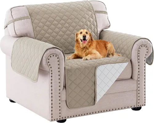 Miniatura 13 de PrinceDeco Funda de sofá para perros, lavable y reversible, apta para mascotas, resistente al agua, protector de muebles con correas elásticas
