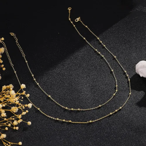 Miniatura 7 de Gargantilla de perlas para mujer, delicada cadena de perlas chapada en oro de 14 quilates, joyería de oro simple y moderna, regalo para niñas