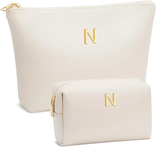 Miniatura 57 de Regalos para mujeres Juego de bolsa de maquillaje inicial para niñas, regalos personalizados para dama de honor, amiga, graduación, profesora