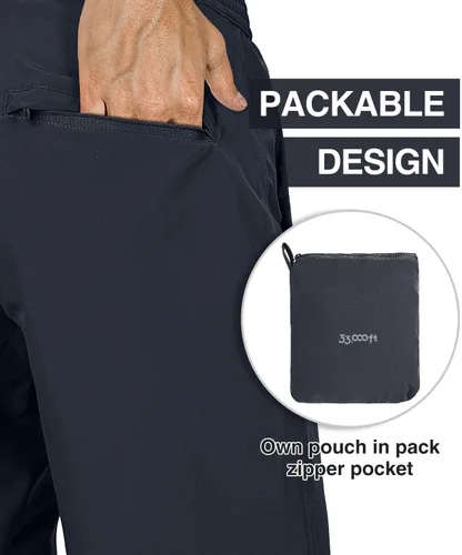 Miniatura 5 de 33,000ft Pantalones cortos de golf para hombre de 9 pulgadas de entrepierna, de secado rápido, cintura elástica, corte clásico, con cordón