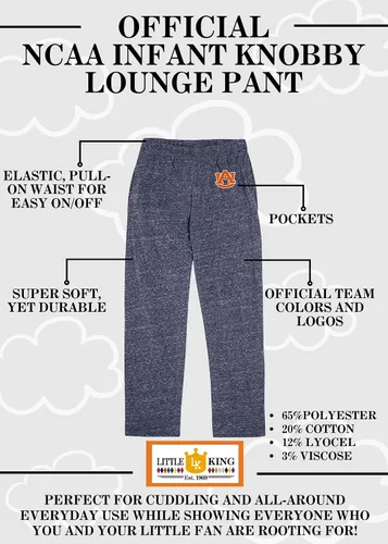 Miniatura 5 de Little King NCAA - Pantalones de descanso suaves para bebés, tallas 6M, 12M, 18M