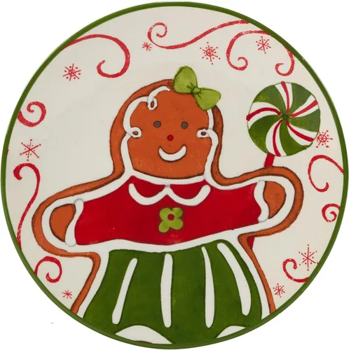 Miniatura 4 de Certified International Holiday Magic Gingerbread - Platos de canapé/almuerzo/merienda de 6 pulgadas, juego de 4
