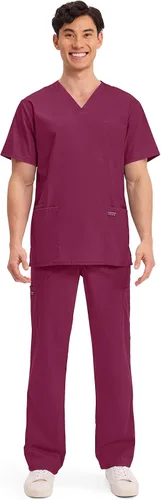 Miniatura 94 de Cherokee WW Professionals WW695 - Camisa de uniforme sanitario para hombre, con cuello en V