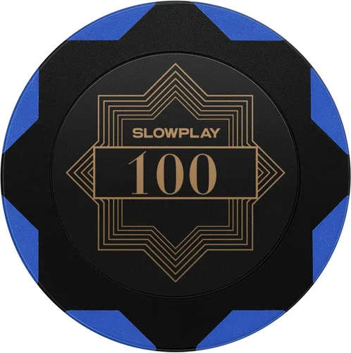 SLOWPLAY Nash Clay - Fichas de póquer, 0.49 oz de compuesto de arcilla pesada, 1.575 in a granel, paquete de 50 con denominación de 100