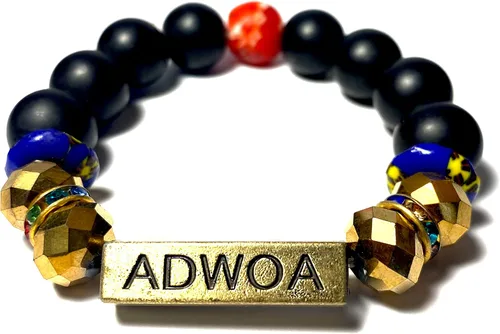 Miniatura 29 de Pulseras africanas tradicionales con nombre nacido en el día para mujeres de Ghana, materiales naturales, ajuste cómodo y holgado