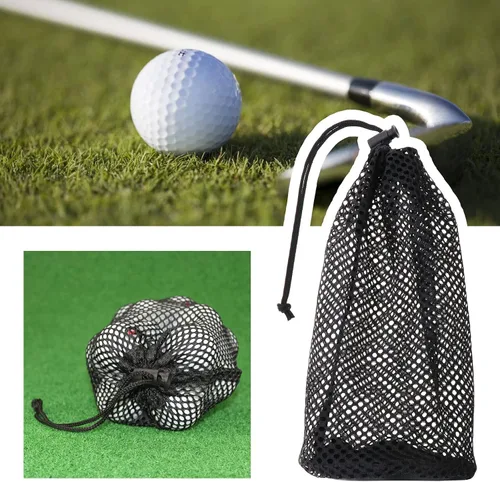 Miniatura 4 de SING F LTD Bolsa de almacenamiento para pelotas de golf, bolsa de malla de nailon para 48-56 pelotas - Cierre de cordón - Negro