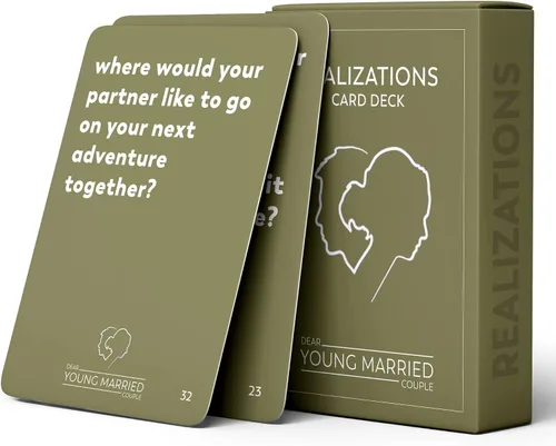 REALIZACIONES Juego de cartas para parejas - 52 Tarjetas de inicio de conversación para parejas, Juego de cita nocturna, Preguntas de construcción