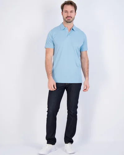 Miniatura 10 de Real Essentials Paquete de 3: Polo de manga corta de algodón para hombre, de secado rápido, transpirable, (disponible en tallas grandes y altas)