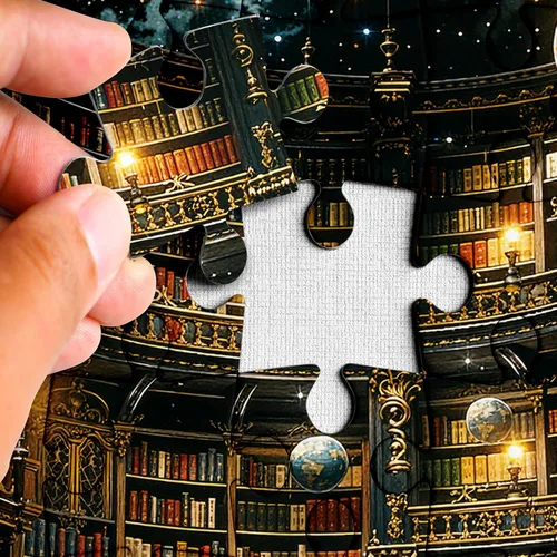 Miniatura 3 de Rompecabezas de biblioteca espacial de fantasía para adultos, 1000 piezas, rompecabezas de libro de arte misterioso, planeta, estantería mágica