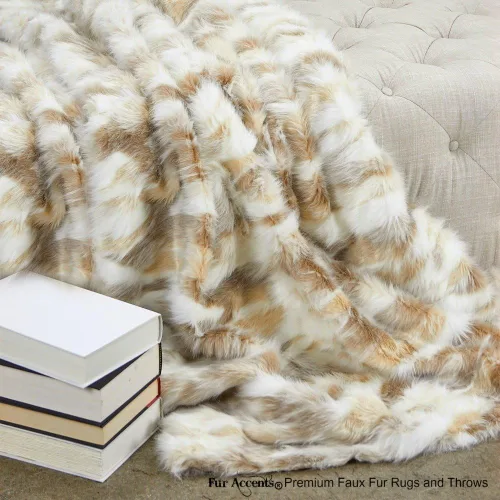 Miniatura 18 de Fur Accents Manta suntuosa de piel sintética de lujo, calidad de diseñador fabricada en Estados Unidos, Winter Fox