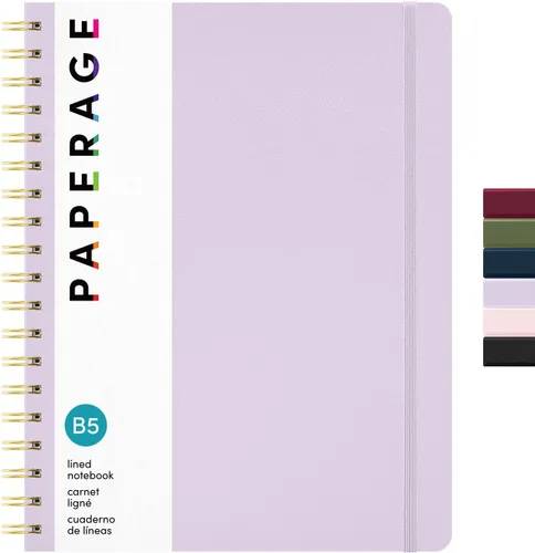Miniatura 44 de PAPERAGE Cuaderno de espiral rayado, (azul marino, verde oliva, kraft), paquete de 3, 160 páginas, tamaño mediano de 5.5 x 8 pulgadas, papel grueso