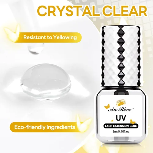 Miniatura 3 de Pegamento de extensión de pestañas UV – 0.1 onzas líquidas de curado por luz, pegamento extra fuerte para pestañas UV, adhesivo de 1 segundo