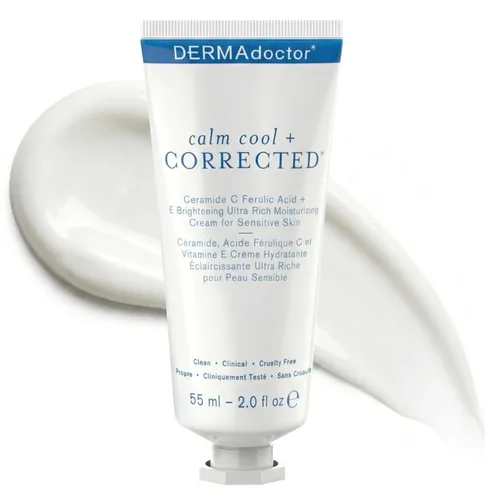 DERMAdoctor Crema Sérum de Ceramida para Barrera Cutánea, Crema Facial con Vitamina C Formulada por Dermatólogos con Ácido Ferúlico + Aceite de