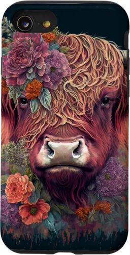 Funda para iPhone SE (2020) / 7 / 8 Western Boho Highland Cow Farmer Lover