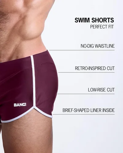 Miniatura 5 de Bang Traje de baño para hombre, traje de baño de ajuste sexy, traje de baño retro