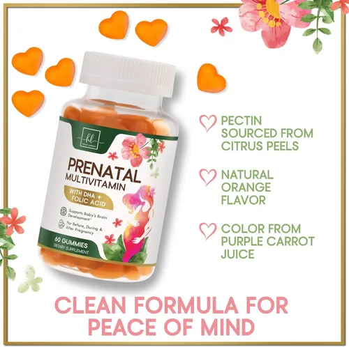 Miniatura 7 de Vitaminas prenatales para mujeres – Multivitamínico completo para el embarazo – Ácido fólico, Omega 3 DHA, colina, vitamina D – Apoyo esencial