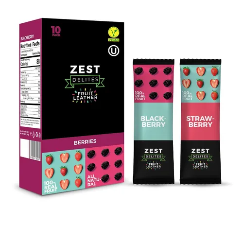 Miniatura 14 de Barras de fruta seca de Zest Delites, aperitivos de cuero de fruta, paquete de aperitivos saludables para adultos y niños, Lavashak, vegano, tiras