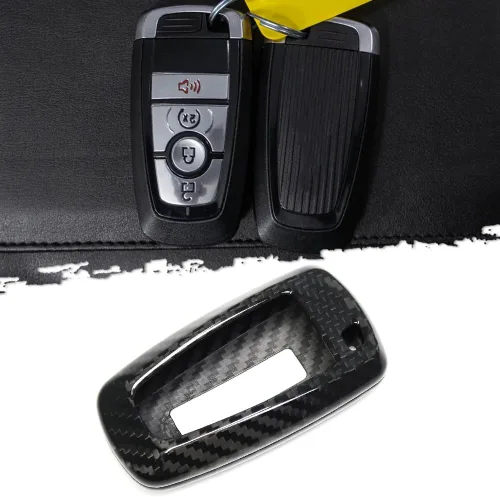 Miniatura 10 de Cubierta de llavero de fibra de carbono para Ford F-150 F150 Bronco Raptor R Off-Road 2018 2019 2020 2021 2022 2023 2024, Solo para Raptor, Estuche
