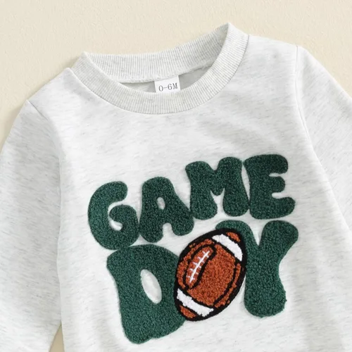 Miniatura 133 de BemeyourBBs Conjunto divertido de sudadera y pantalones de manga larga con letras divertidas para bebé niño y niño