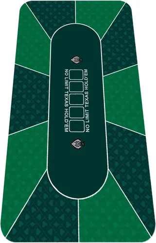 Miniatura 10 de nuveti 79 x 40 cartas de póquer plegables de Texas Poker con diseño de mesa, portátil, antideslizante, tapete de juego de mesa de goma suave y 79 X